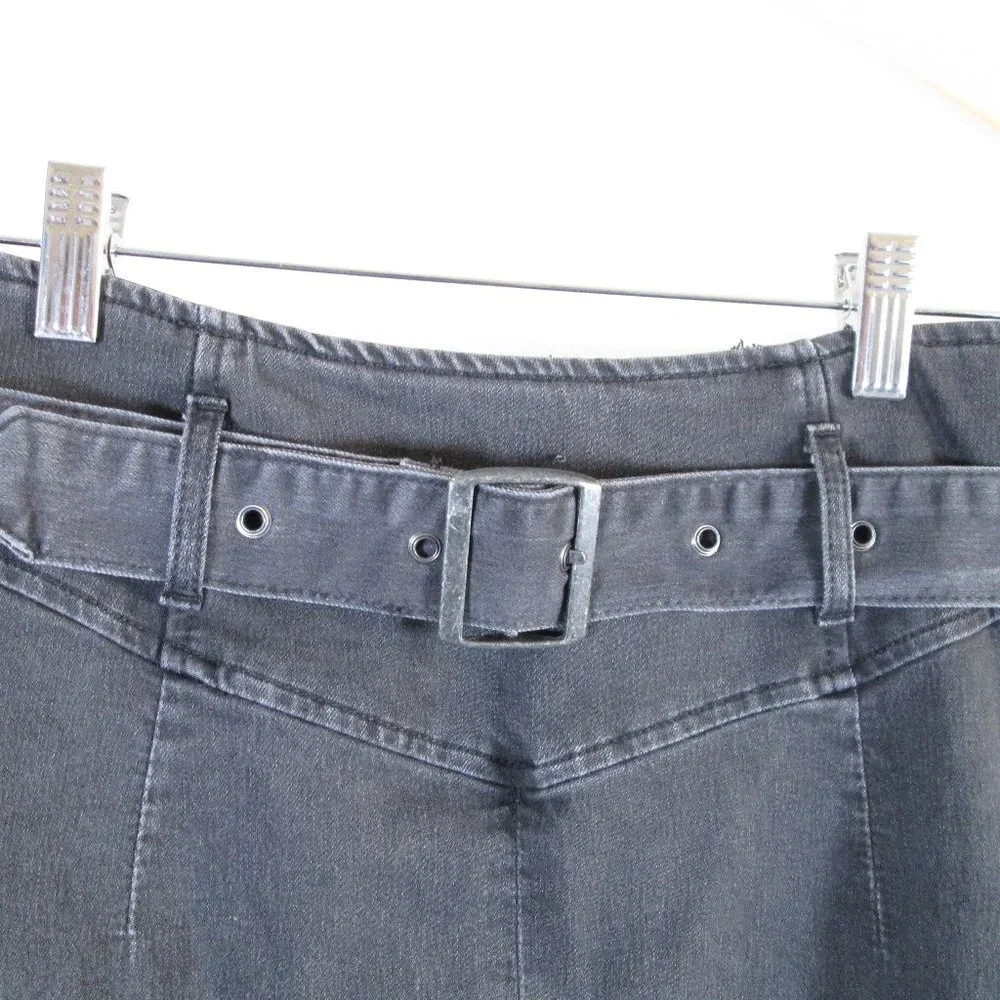 Free People Womens Black Mini Skirt w\ Belt Size 6 Pre-owned Good Condit… - Picture 3 of 8